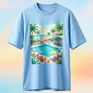 Freshirt Beach Club Tee sky-blue — front