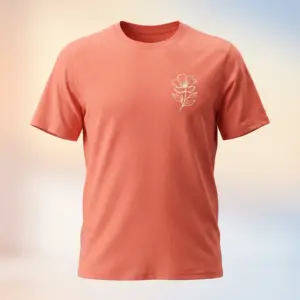 Freshirt Bloom Dot Tee coral — front