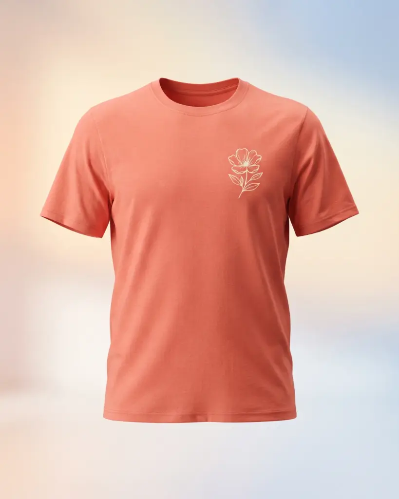 Freshirt Bloom Dot Tee coral — front