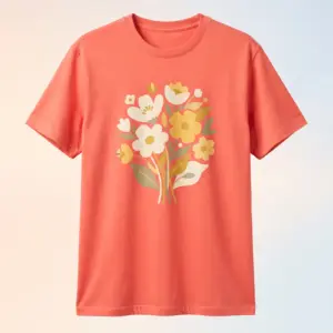 Freshirt Bloom Graphic Tee coral — front