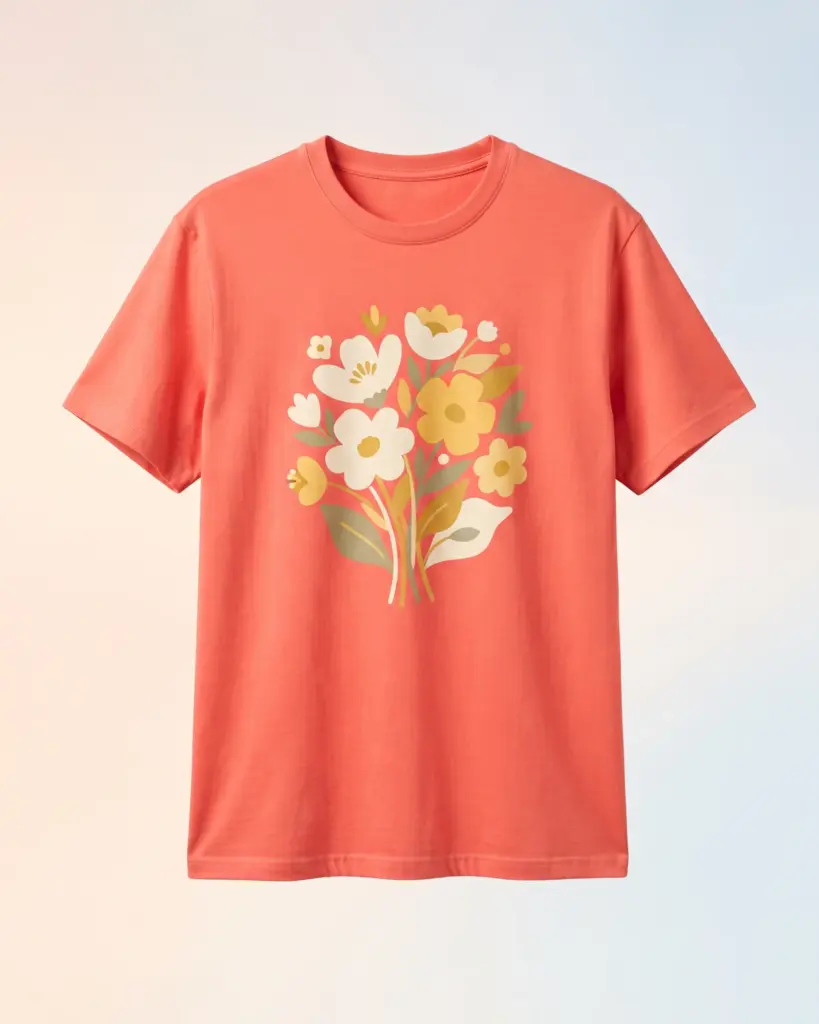 Freshirt Bloom Graphic Tee coral — front