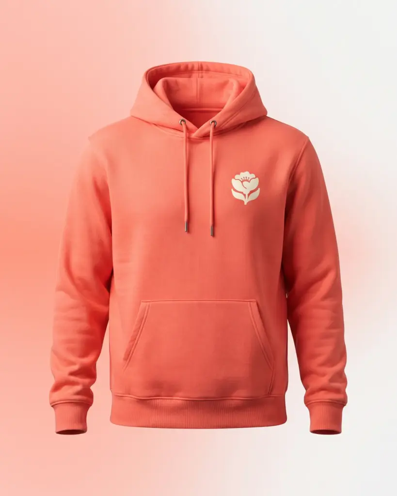 Freshirt Bloom Hood coral — front