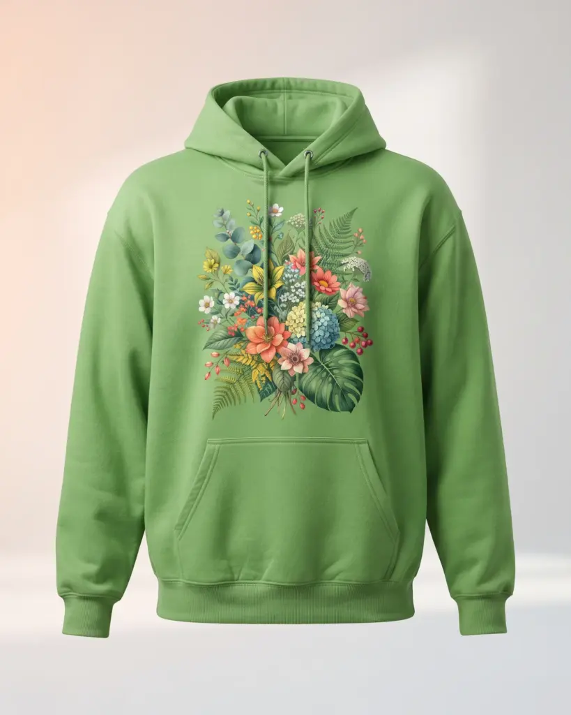 Freshirt Botanical Hood fresh-green — front