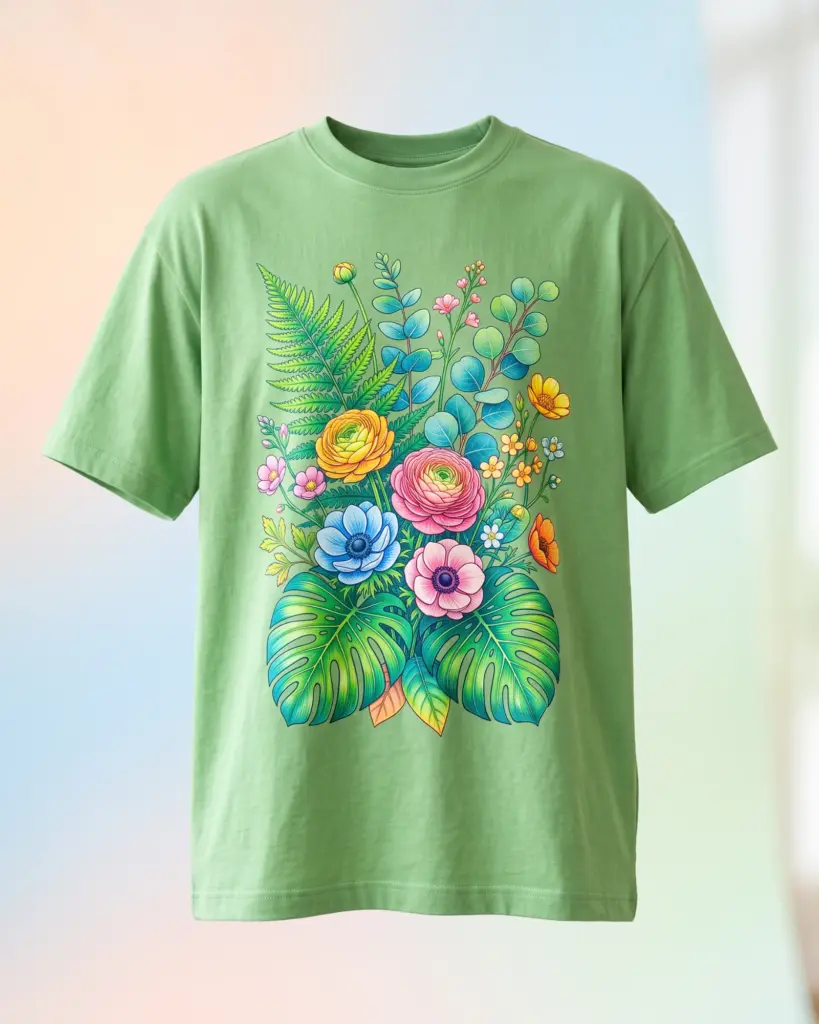 Freshirt Botanical Tee fresh-green — front