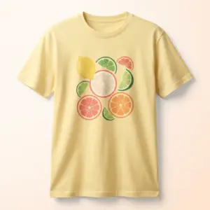 Freshirt Citrus Graphic Tee butter-yellow — front