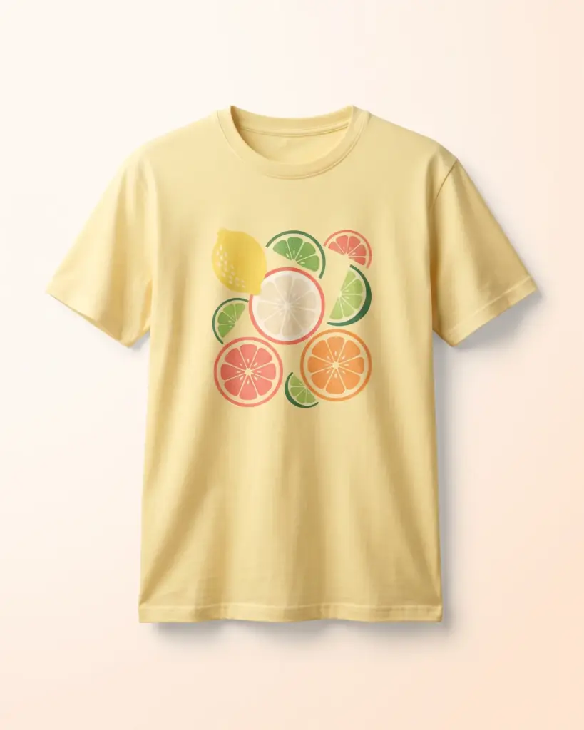 Freshirt Citrus Graphic Tee butter-yellow — front