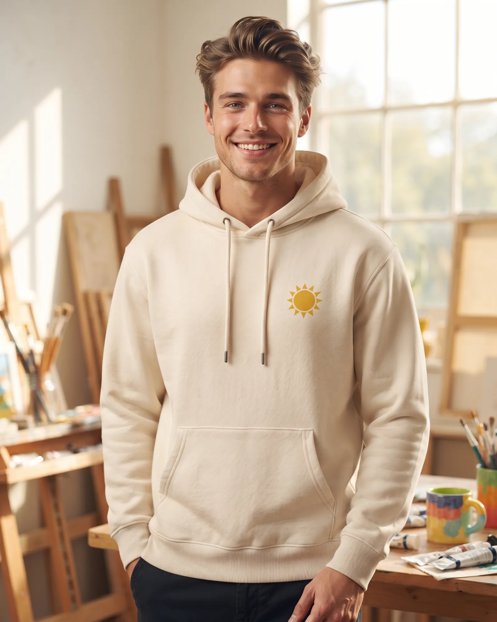 Freshirt Coast Hood cream — on model
