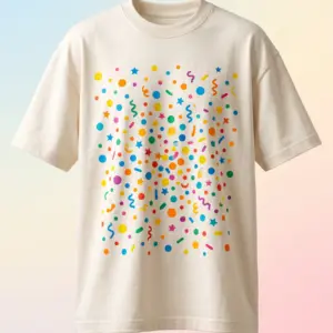 Freshirt Confetti Tee cream — front