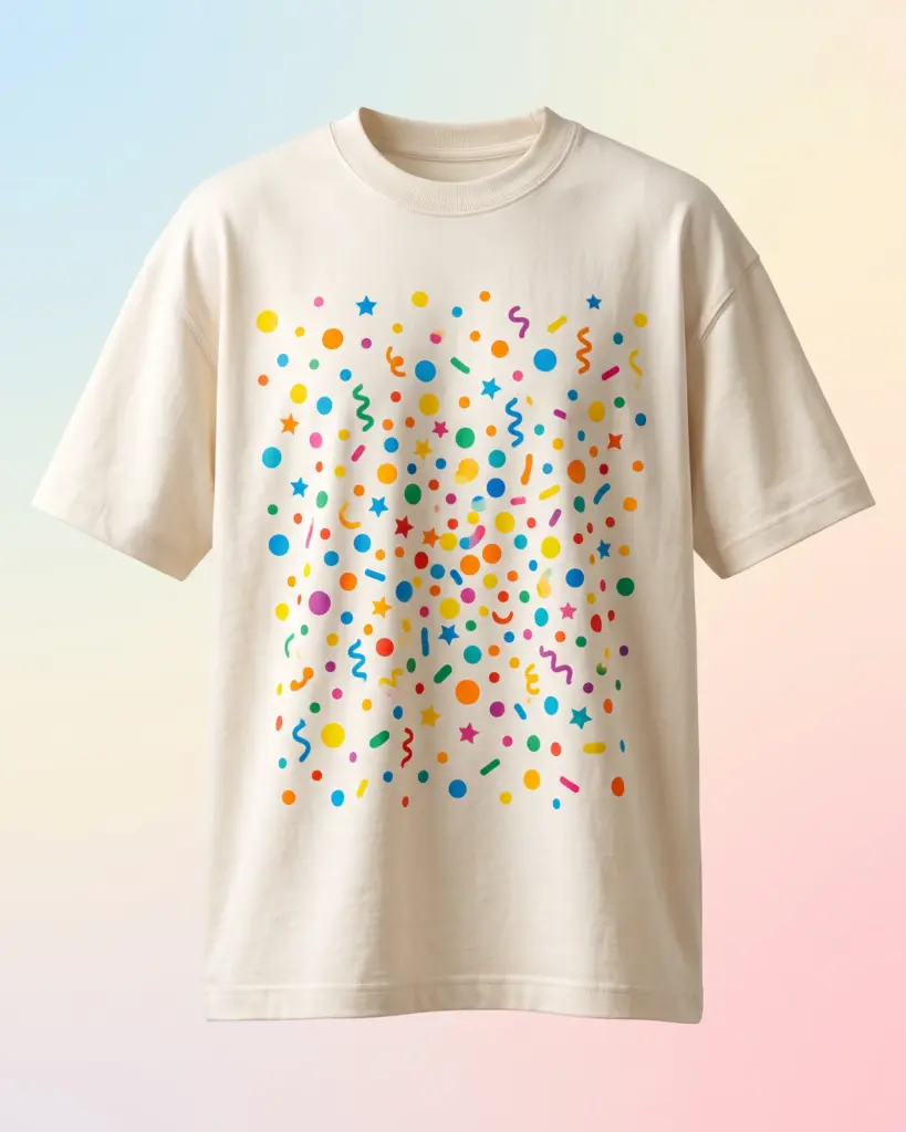 Freshirt Confetti Tee cream — front