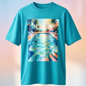 Freshirt Dream Pool Tee turquoise — front
