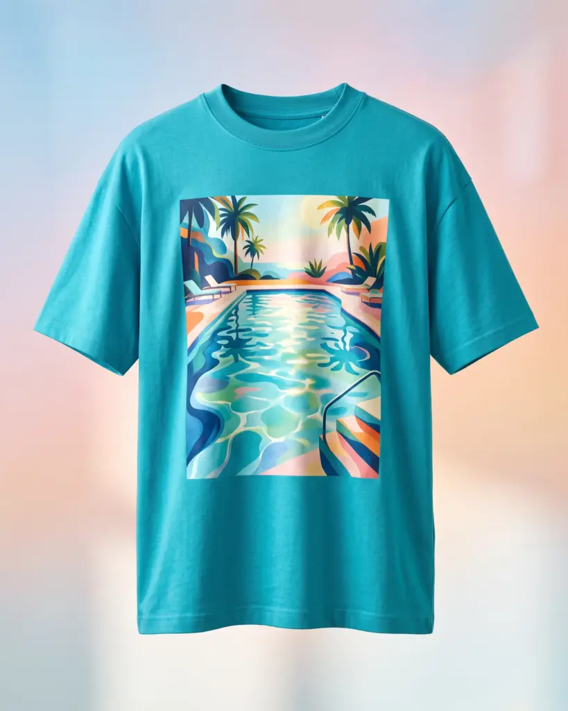 Freshirt Dream Pool Tee turquoise — front