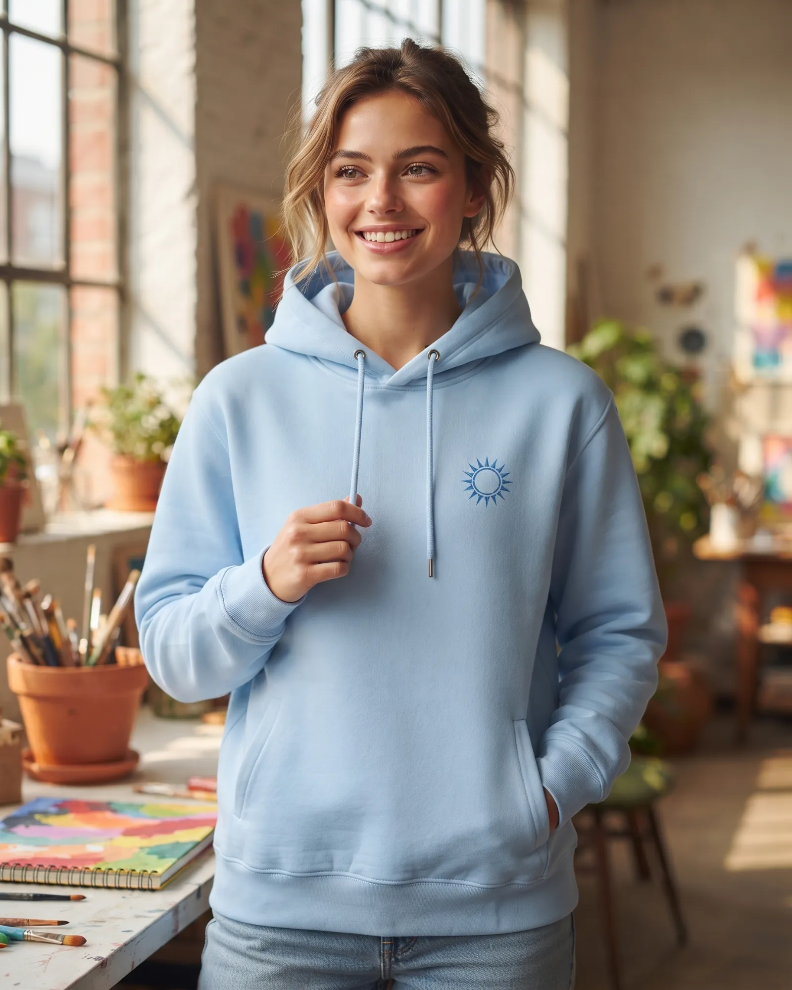 Freshirt Endless Summer Hood sky-blue — on model