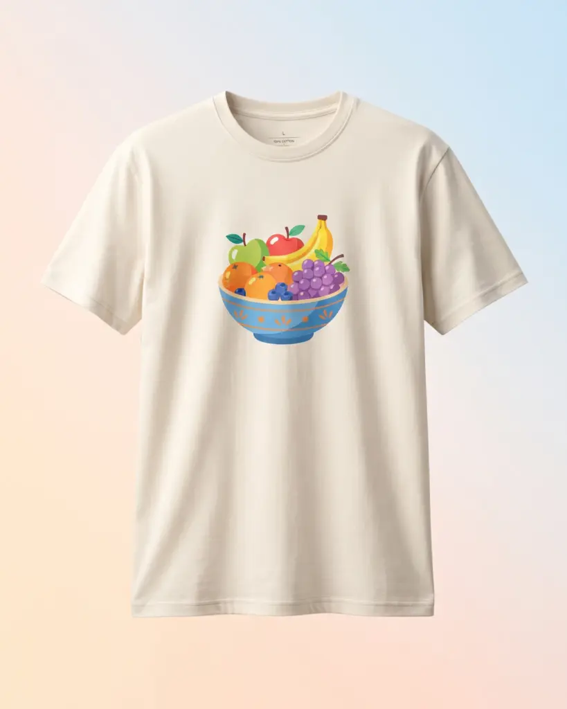 Freshirt Fruit Bowl Tee cream — front
