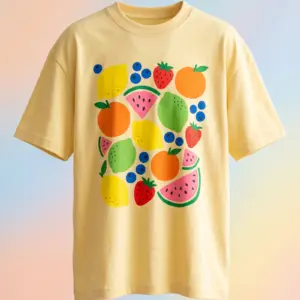 Freshirt Fruit Party Tee butter-yellow — front