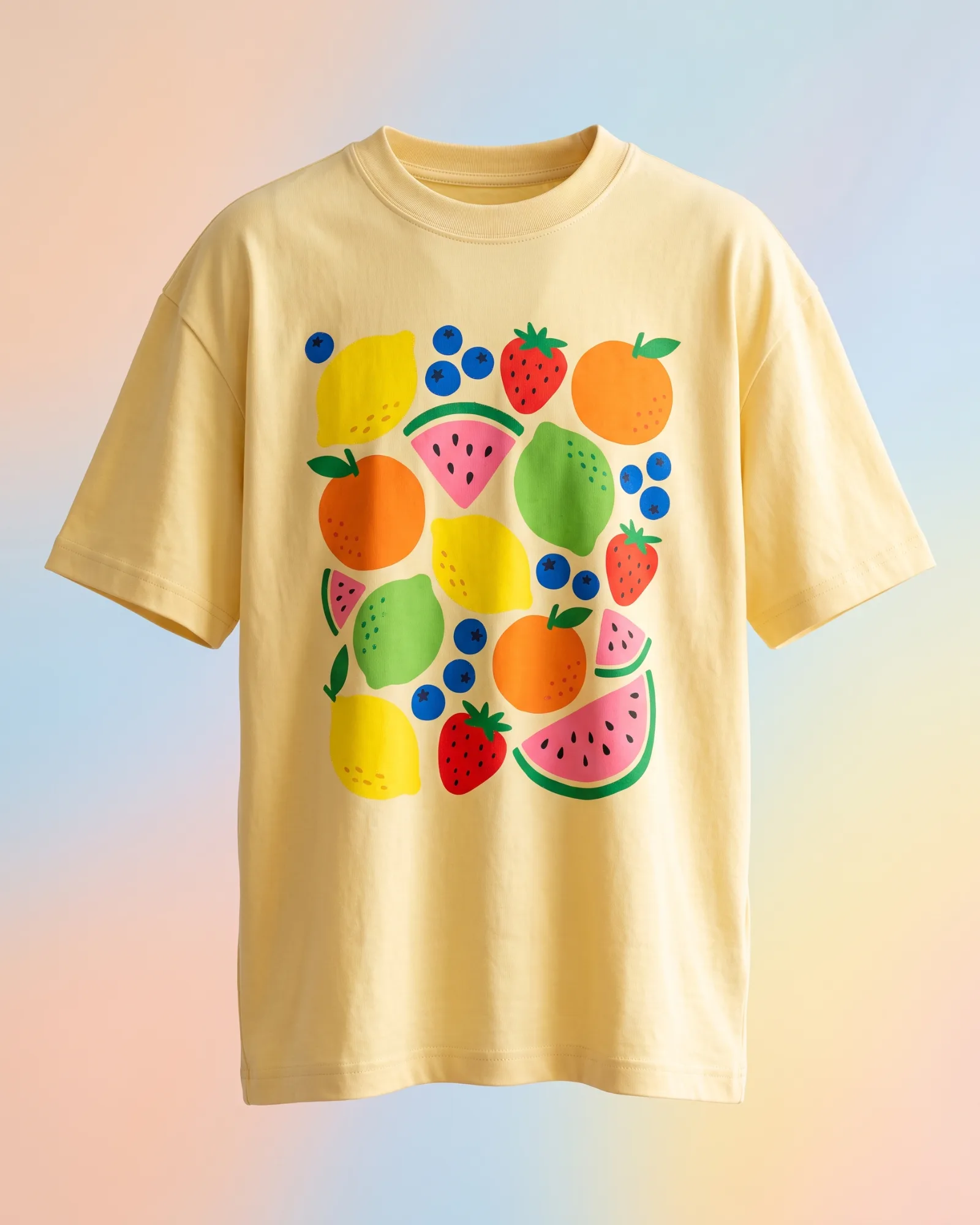 Freshirt Fruit Party Tee butter-yellow — front