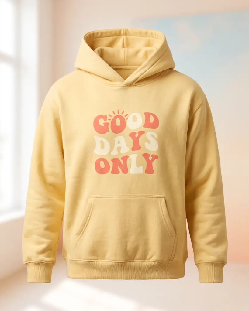 Freshirt Good Days Hood butter-yellow — front