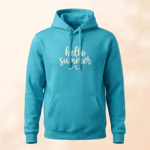 Freshirt Hello Summer Hood turquoise — front