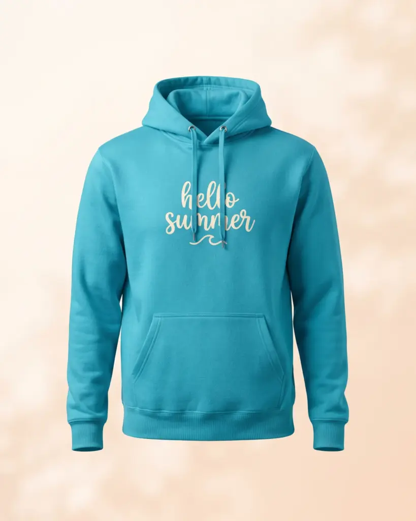 Freshirt Hello Summer Hood turquoise — front