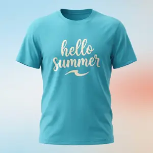Freshirt Hello Summer Tee turquoise — front