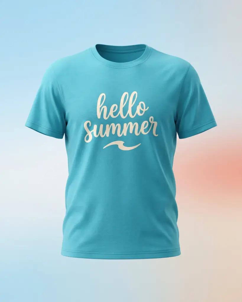 Freshirt Hello Summer Tee turquoise — front