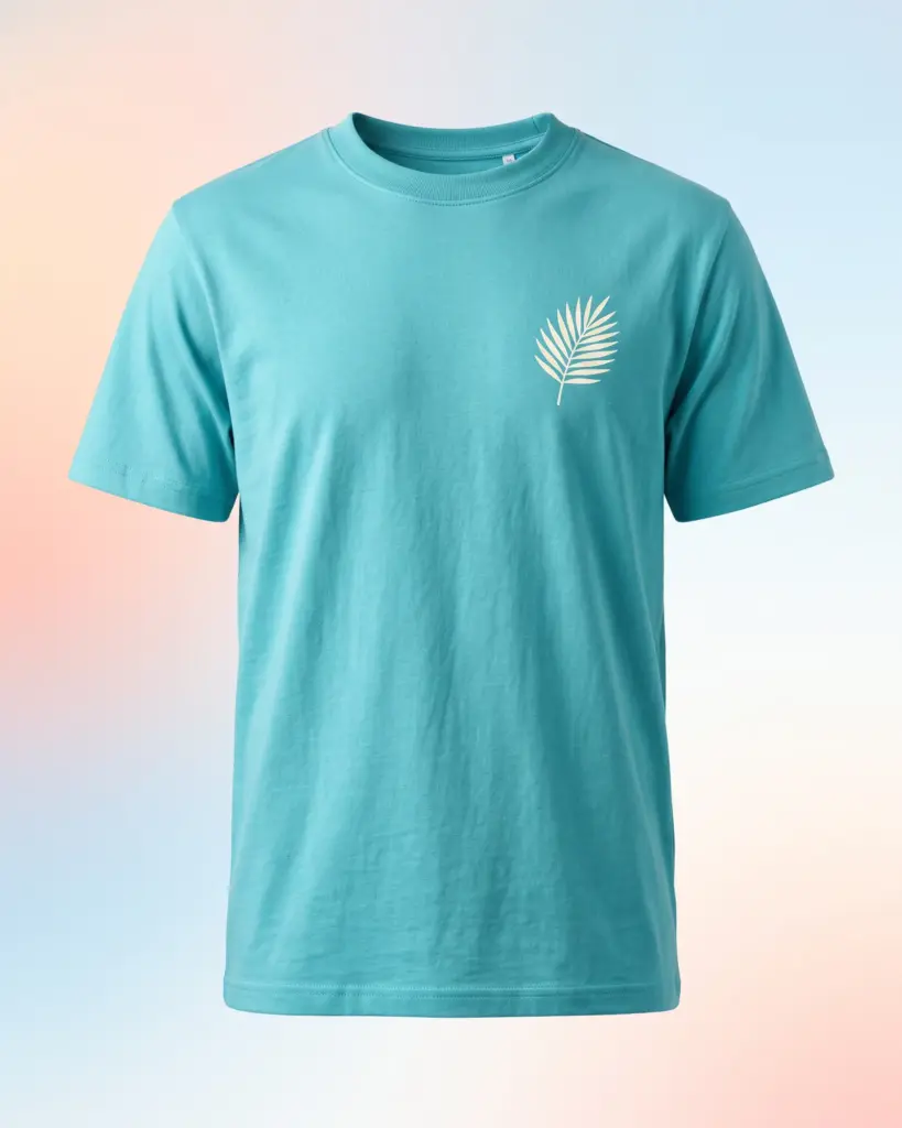 Freshirt Palm Dot Tee turquoise — front