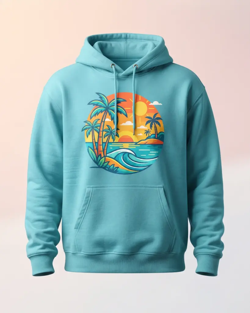 Freshirt Paradise Hood turquoise — front