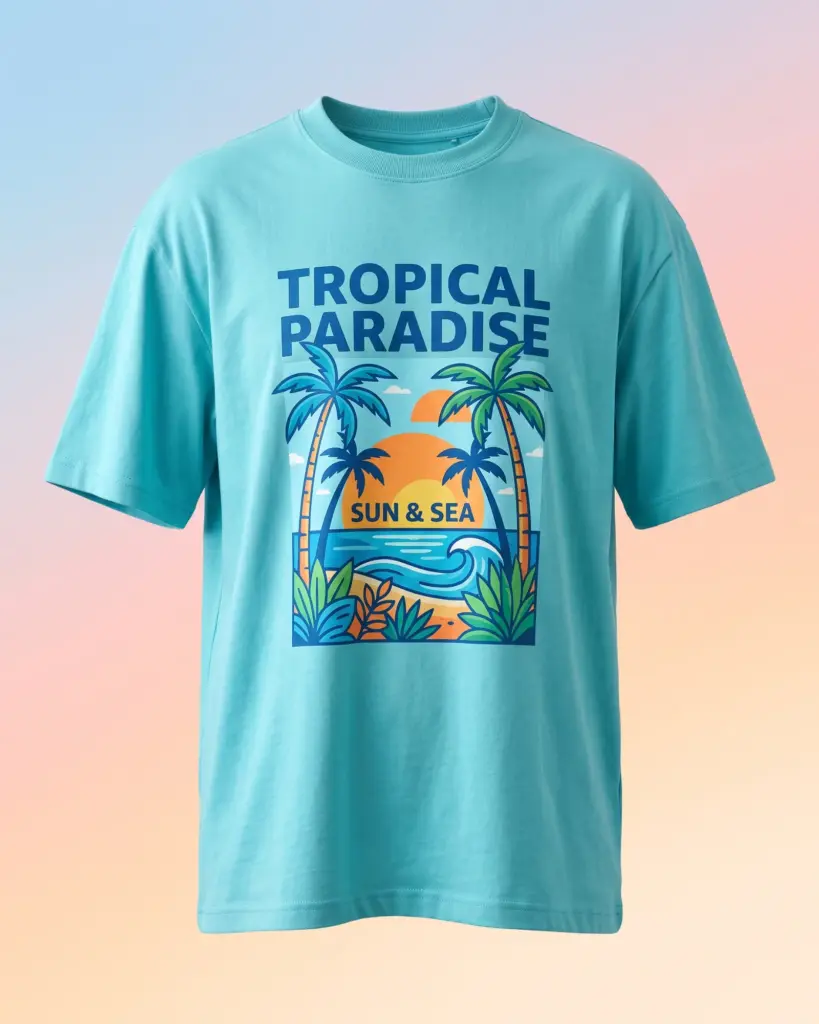 Freshirt Paradise Tee turquoise — front