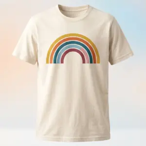 Freshirt Rainbow Tee cream — front