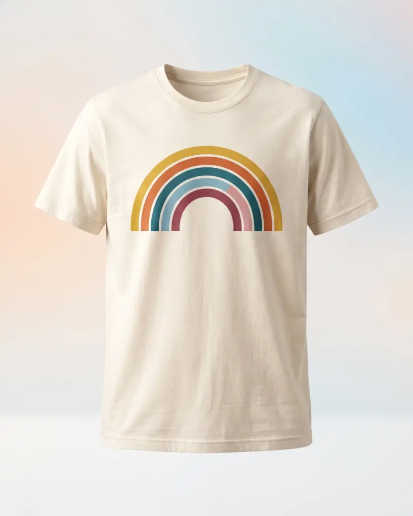 Freshirt Rainbow Tee cream — front