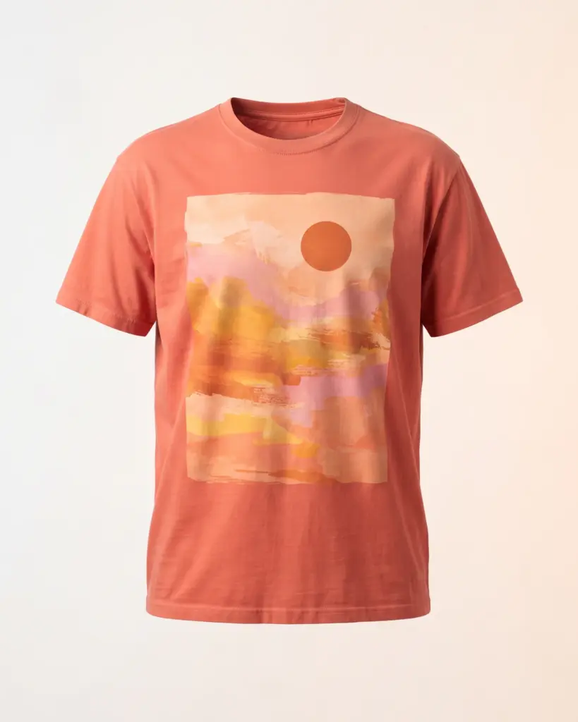 Freshirt Sunset Grand Tee coral — front