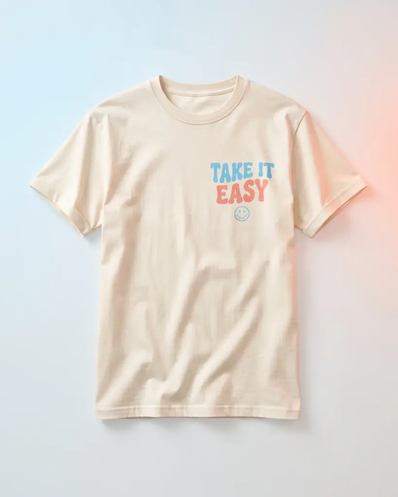 Freshirt Take It Easy Tee cream — front