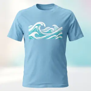 Freshirt Wave Graphic Tee sky-blue — front