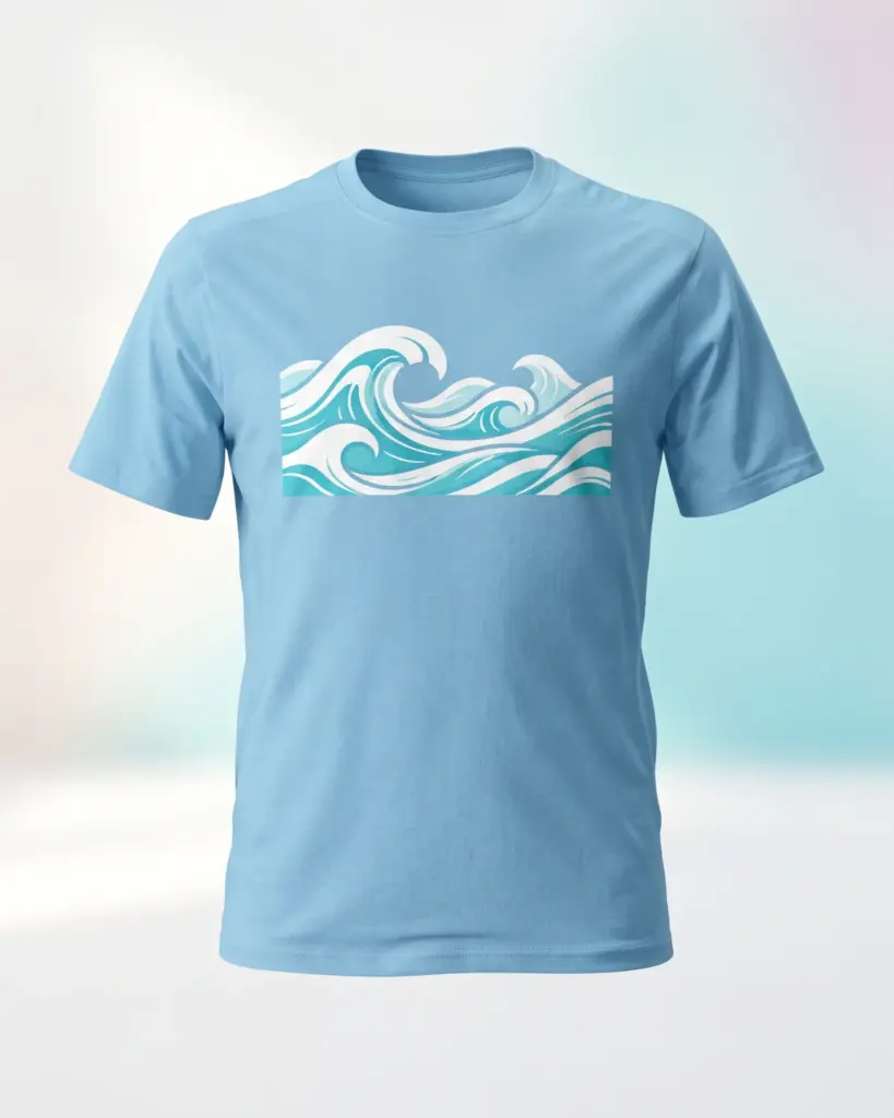 Freshirt Wave Graphic Tee sky-blue — front